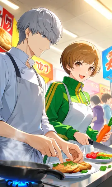 一緒に料理