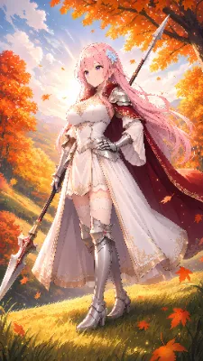 紅葉の丘に白銀の槍