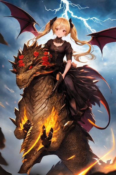 ドラゴンに乗る少女