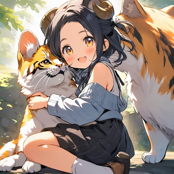 【失敗の産物】動物を抱っこした女の子3人並べようとしたら…これになったわけᐠ( ᐖ )ᐟ