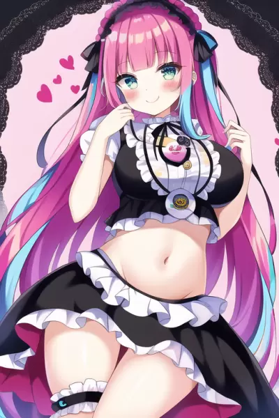 ヘソ出しゴスロリちゃんです。