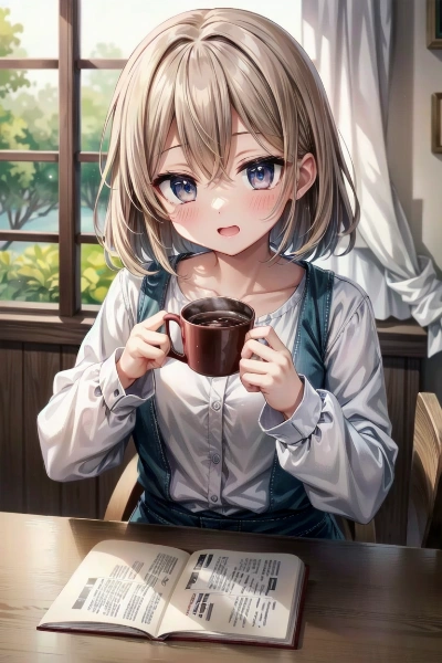 読書の合間にココア飲んでます