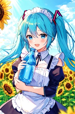 メイドミクと向日葵