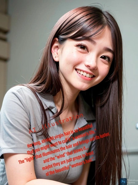 ストレートロングのバージンヘア美少女