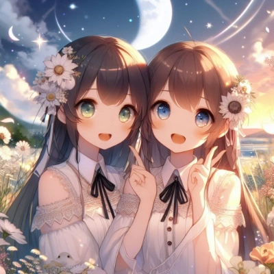 双子の笑顔