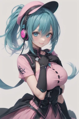 ゲーマー（アイドル風コス帽子付き）