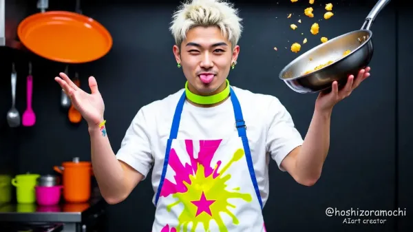 モノクロームを裏切る蛍光反逆者の朝食革命