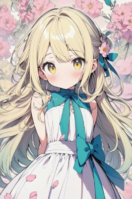 Girl and flowers
