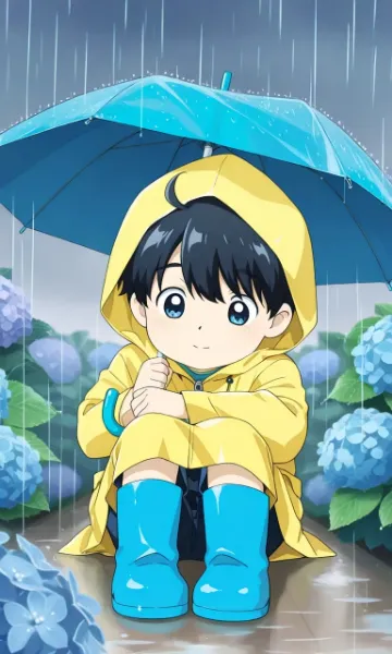 新しいレイングッズで散歩