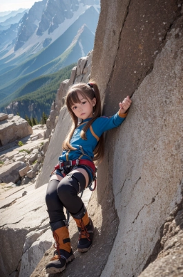 cliff climbing girl