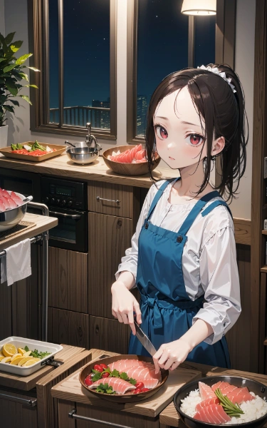 晩御飯の準備中