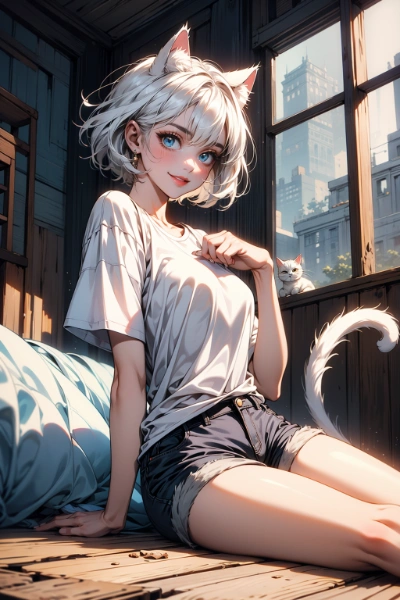 飼っていて白猫が人間に...