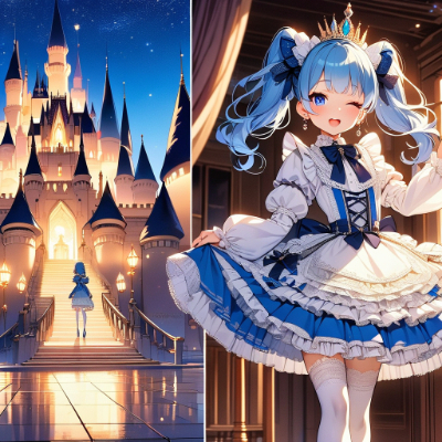 かわいい青髪お姫様
