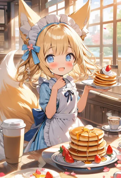 和風カフェの看板娘