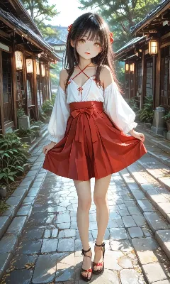 赤いスカートの少女