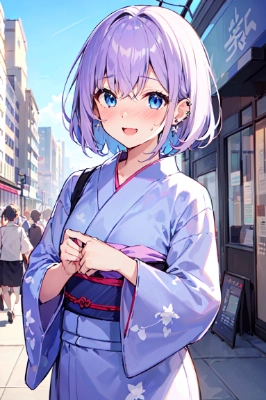 「おはよう。浴衣だとあっついねぇ」