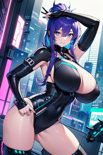 サイバーパンク 巨乳美女