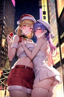 クリスマスの夜の街