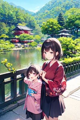 寺院と土産物屋街を歩く