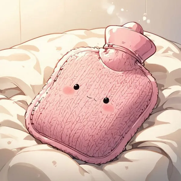 ピンク湯たんぽの優しいぬくもり