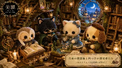 月夜の図書館と四つの探求者たち