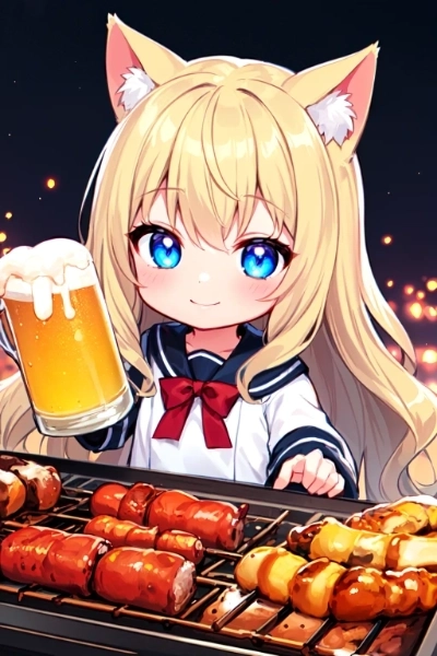 肉にはビール！