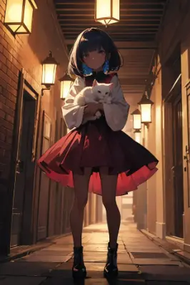 a girl in alleyway