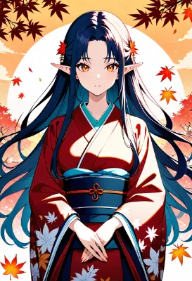 和服のエルフ