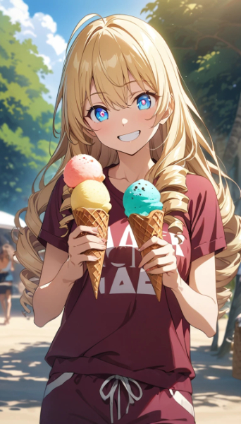 夏のお嬢さんですわ！