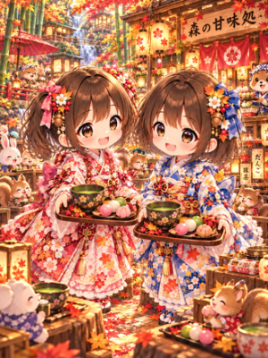 紅葉彩る森の甘味処