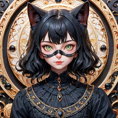 お題「黒猫」　黒猫娘？