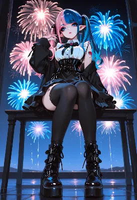 夜空に咲くデュアルカラーの魔法