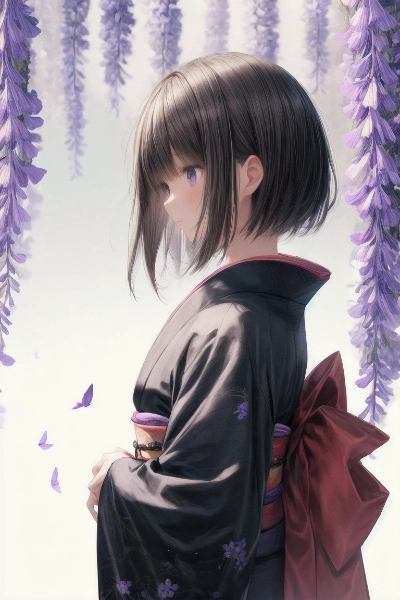 藤の花と女の子