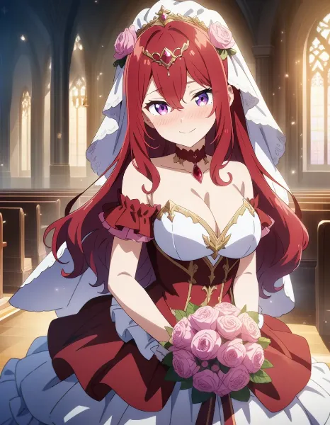 真紅のウェディングドレス