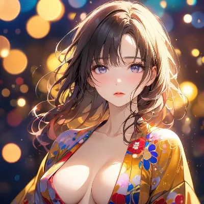 夜祭りの浴衣美人