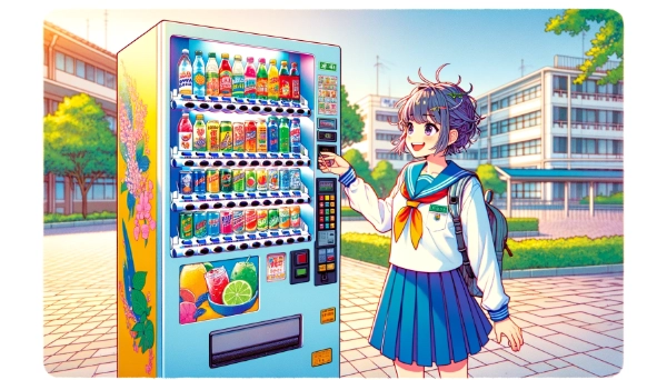 あれ？　どうしてここに自動販売機？