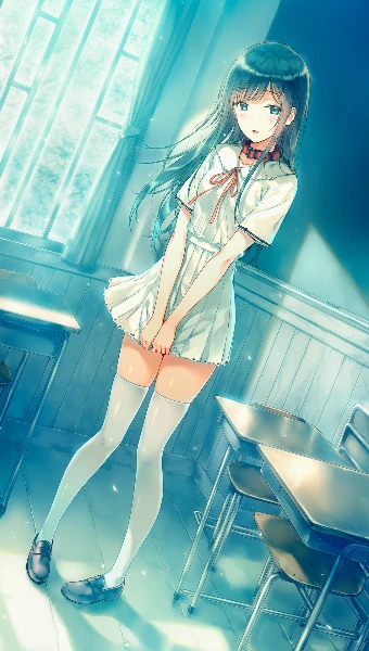 教室での清楚ちゃん全身