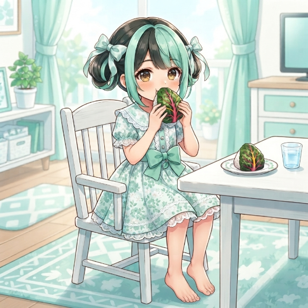 ふだん草のおにぎり（ミントちゃん）