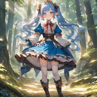 青髪エルフさん