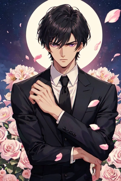 花びらと黒髪短髪男性＊その1(12枚)