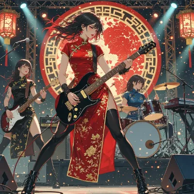 紅装の旋律が揺らすロックの夜