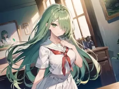 #49 緑髪少女
