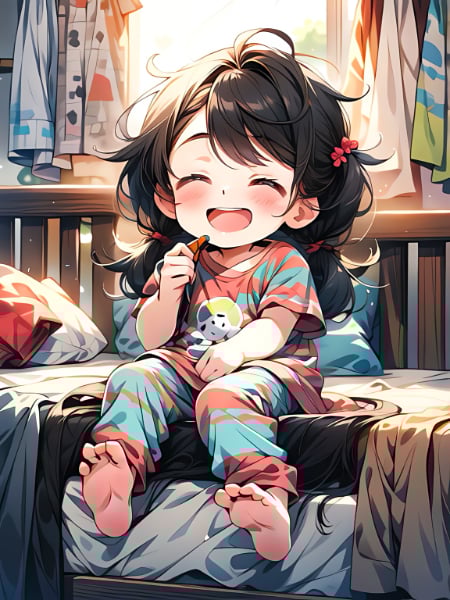 えへへ、おはよー！