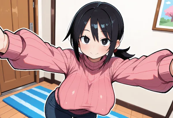 深夜の縦セーターぼよよんお姉さん