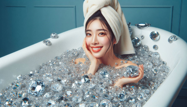山盛りのダイヤモンド風呂