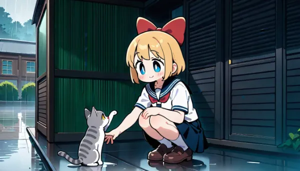 君といっしょにやむの待とうか