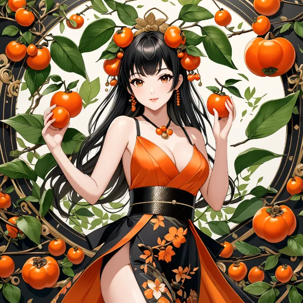 カボチャの魅惑的な姫(柿)