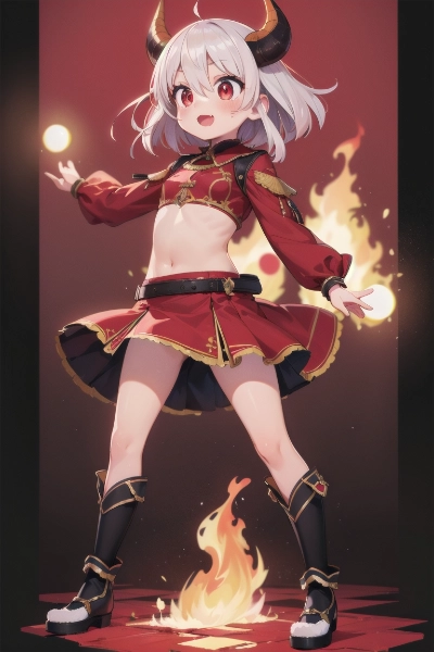 炎魔法の練習中