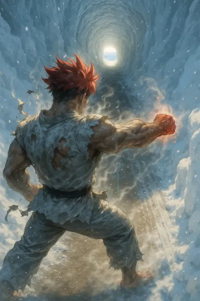 氷の牢獄を砕く炎の拳