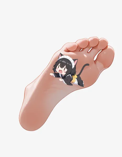 裸足に踏まれたヘタぐるみステッカー